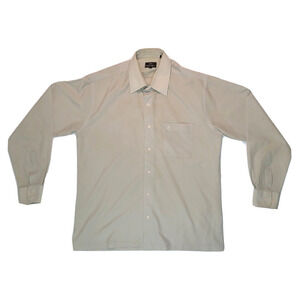 Countess Mara Men's Long Sleeve Beige Dress Shirt Size Medium